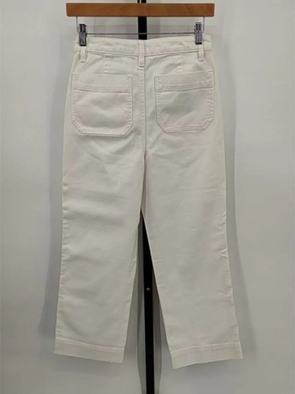 NWT QUINCE Organic Cotton Wide Leg Crop Pant Sz 25 Ivory